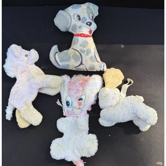 4 Rare 1950’s Vintage PLUSH STUFFED Toys Softskin & More! - Picture 1 of 10